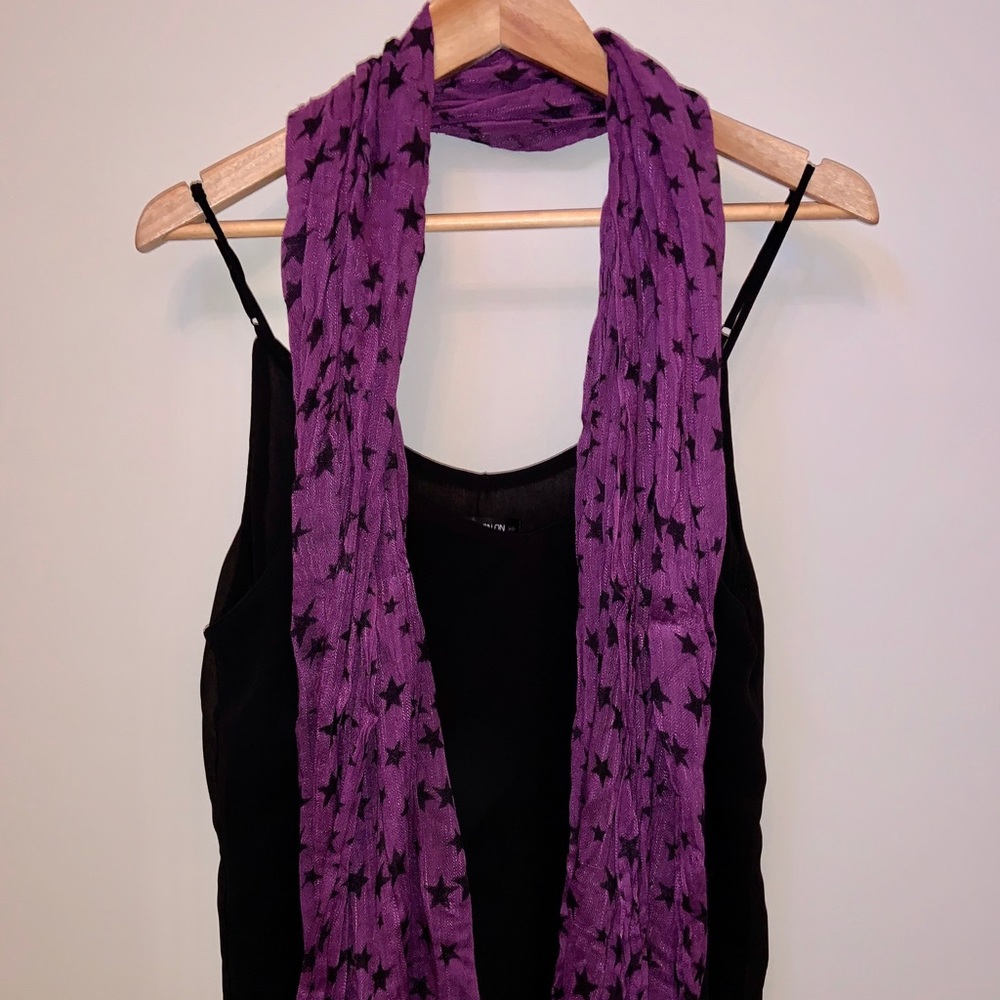 Purple and Black Star Scarf